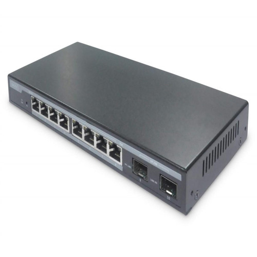 L2 managed 8-Port Gigabit PoE Switch + 2 SFP10/100/1000Mbps, 86W PoE Power Budget,