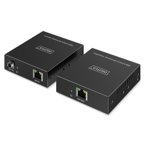 Przedłużacz (extender) po skrętce kat.6A USB 3.1 Gen1 do 100m, 3x USB-A, 1x USB-C do 5 Gbps, 1x RJ45 (Gigabit Etherne