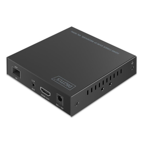 Dodatkowy odbiornik do DS-55348, przedłużacz światłowodowy HDMI 4K/60Hz z KVM USB 1.1 przez IP 1G lub do 40km/300m/I