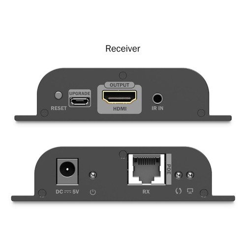 Przedłużacz (extender) po skrętce kat.6 HDMI 4K/60Hz przez IP 1G lub do 120m/200m z PoE, max. 253 odbiorniki, sterowa