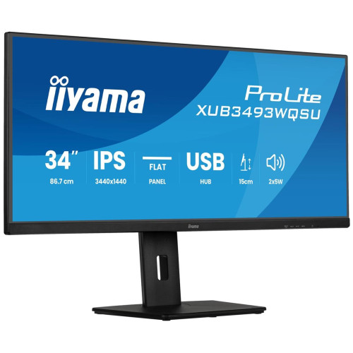 iiyama XUB3493WQSU-B6 34" UW IPS-panel 3440x1440 120Hz 21:9 400cd/m 1000:1 1ms