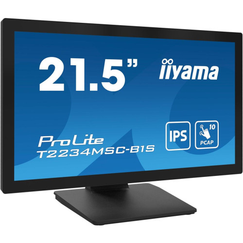 Monitor IIYAMA T2234MSC-B1S 21.5inch PCAP Bezel Free Front Speakers 10P Touch with Anti-Finger print coating IPS Panel 1920x1080