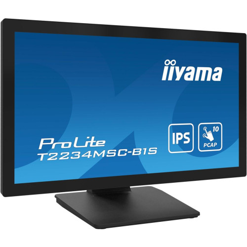 Monitor IIYAMA T2234MSC-B1S 21.5inch PCAP Bezel Free Front Speakers 10P Touch with Anti-Finger print coating IPS Panel 1