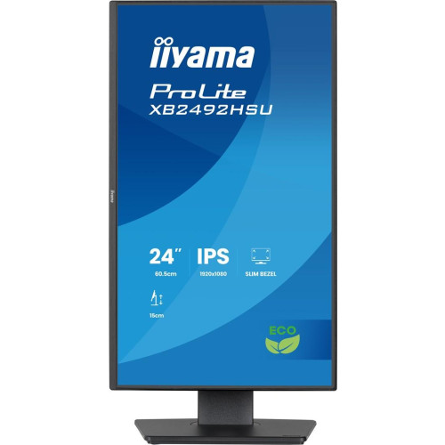 Monitor iiyama ProLite 24-calowy panel IPS Full HD z wąskimi ramkami, klasą energetyczną B, regulowaną wysokością-