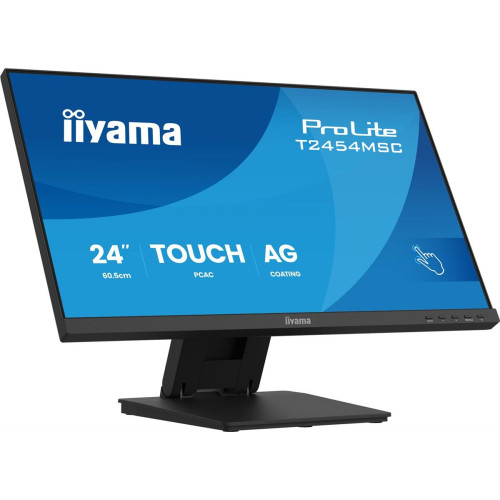 monitor dotykowy iiyama ProLite 24" IPS z technologią InCell PCAP (10pkt), z powłoką antyrefleksyjną oraz elastyczną podstawą