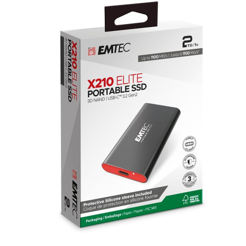 Przenośny dysk SSD Emtec 3.2Gen2 x210 o pojemności 2 TB (ECSSD2TX210)-21662778