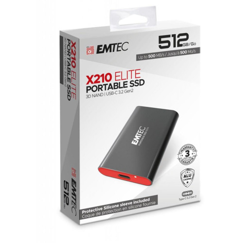 Emtec X210 Elite 512 GB USB Type-C 3.2 Gen 2 (3.1 Gen 2) Czarny-21662793