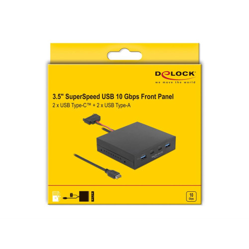 DELOCK Panel Przedni 3.5 USB 3.2 Gen 2 z 2 x USB-C + 2 x USB-A-21663341