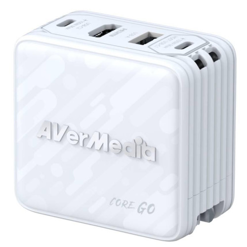 Stacja ładująca AVerMedia, Core GO (GC313) Biała, 100W GaN, HDMI