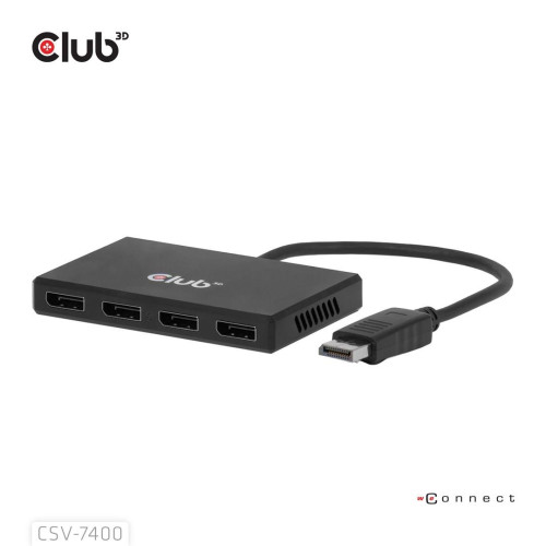 Hub USB Club Hub 3D MST (Multi Stream Transport) DisplayPort 1.4 na 4x DisplayPort, Cztery monitory, 4x 4K30Hz, 8K30Hz-2