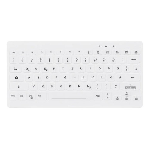 CHERRY AK-C4112 - Klawiatura medyczna kompaktowa podświetlana USB QWERTZ niemiecka biała