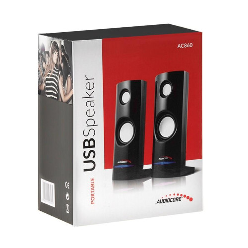 Zestaw głośników komputerowe AUDIOCORE AC860 (2.0; kolor czarny)-2166417