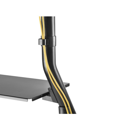 Wózek do płaskiego ekranu / systemu wideokonferencyjnego - Bardzo mocny - Zamykany na klucz - Plastik, Stal nierdzewna