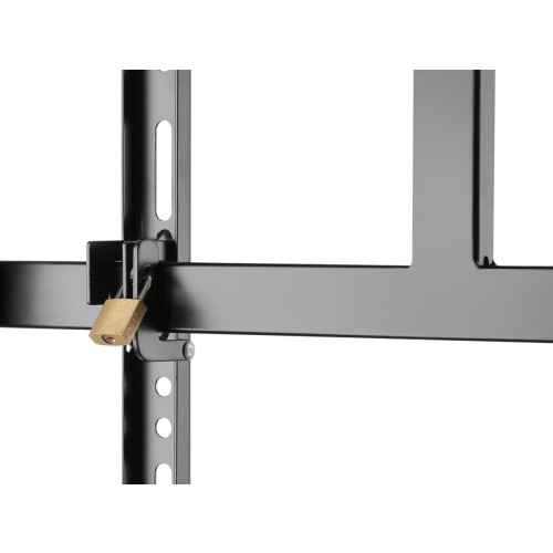 Wózek do płaskiego ekranu / systemu wideokonferencyjnego - Bardzo mocny - Zamykany na klucz - Plastik, Stal nierdzewna