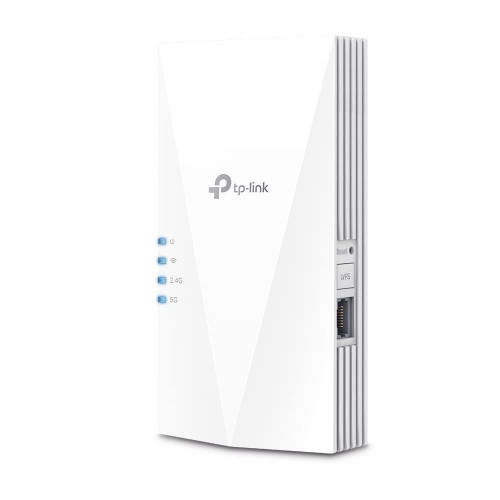 Wzmacniacz sygnału TP-Link AX3000 Wi-Fi 6, szybkość 574 Mb/s w paśmie 2,4 GHz + 2402 Mb/s w paśmie 5 GHz, spec: 2 anteny wewnętrzne, 1 port gigabitowy