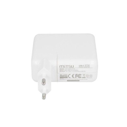 Zasilacz Mitsu 87W USB type C USB-C (white)-21816387