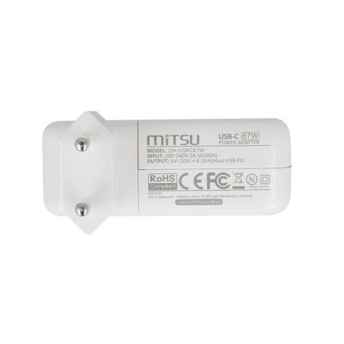 Zasilacz Mitsu 87W USB type C USB-C (white)-21816390