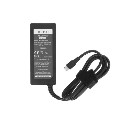 Zasilacz Mitsu 65W USB type C USB-C (black)-21816396