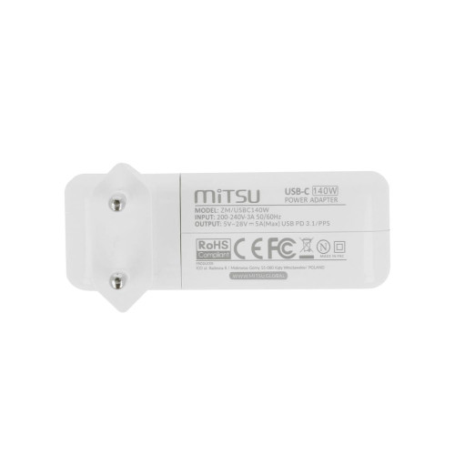 Zasilacz Mitsu 140W USB type C USB-C (white)-21816439