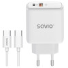 SAVIO ŁADOWARKA SIECIOWA 20W + KABEL QUICK CHARGE POWER DELIVERY 3.0 BIAŁA LA-13