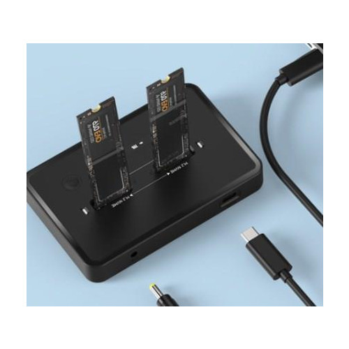 GEMBIRD STACJA DOKUJĄCA PODWÓJNA DO DYSKÓW M.2 SATA I NVME SSD CZARNA-21910502