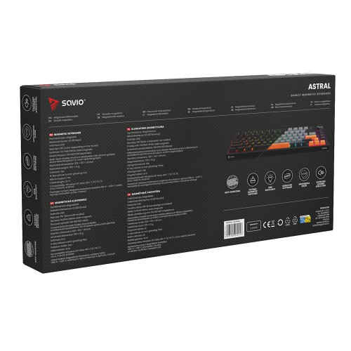 SAVIO KLAWIATURA MAGNETYCZNA ASTRAL BLACK OUTEMU WHITE JADE RGB 3 KOLORY KEYCAPÓW-21911492