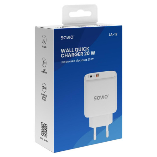 SAVIO ŁADOWARKA SIECIOWA 20W QUICK CHARGE POWER DELIVERY 3.0 LA-12-21916627