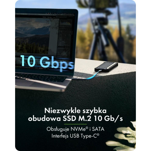 Obudowa M.2 NVMe i SATA USB 3.2 Gen 2, 10 Gbit/s IB-1827MCP-C31-21982311