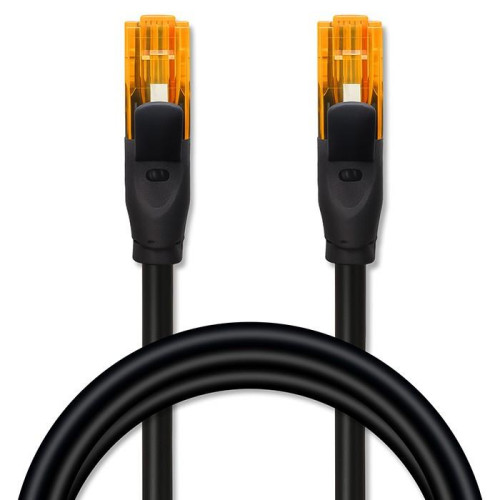 Kabel patchcord UTP | kat.6 | 2 x RJ-45 | High speed 1Gb/s | Pozłacane styki | 20m | Czarny-21983468