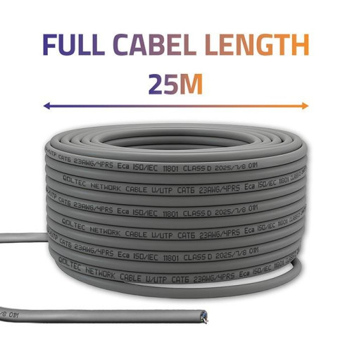 Kabel Patchcord sieciowy skrętka UTP | Miedziany Cu | CAT6 | Highspeed 1Gb/s | LAN | 25m | Szary-21983486