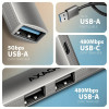 HUE-STA HUB 4-portowy 1x USB-A 5Gbps, 2x USB2.0 + 1x USB-C 2.0, 12cm kabel USB-A-22033092