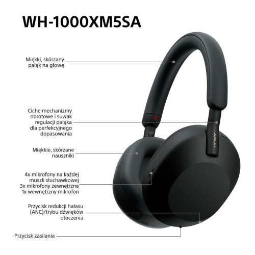 Słuchawki bezprzewodowe SONY WH-1000XM5SA Black-22016067