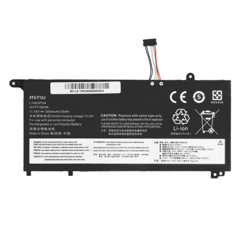 Bateria Mitsu do Lenovo ThinkBook 14 G2 G3 G4, 15 G2 G3 G4-22030695