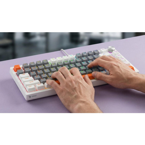 Klawiatura magnetyczna ASTRAL White OUTEMU White jade RGB 3 kolory keycapów-22033713