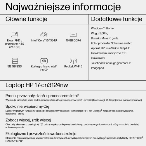 HP 17-cn3003ca i5 1334U 17.3