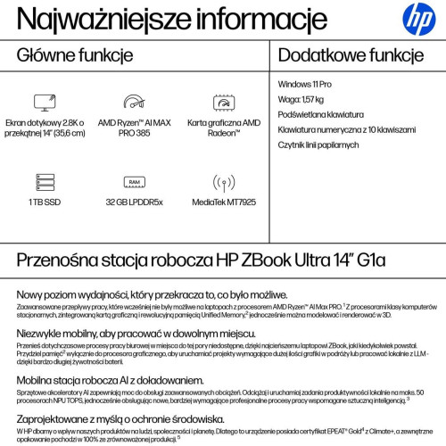 HP ZBook Ultra 14 G1a Ryzen AI Max PRO 390 14.0