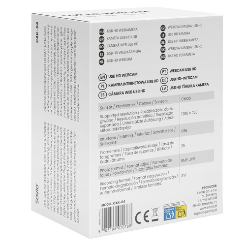 SAVIO KAMERA INTERNETOWA 720P CAK-04-22052286