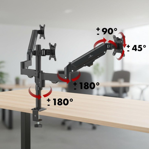 MACLEAN UCHWYT NA 3 MONITORY, SPRĘŻYNA GAZOWA, 17
