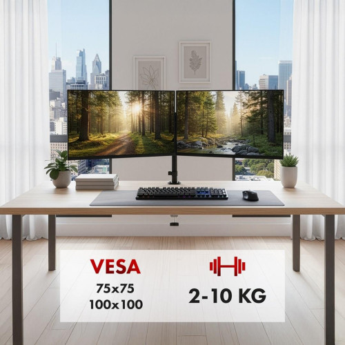 MACLEAN UCHWYT NA 2 MONITORY,SPRĘŻYNA GAZOWA, 17