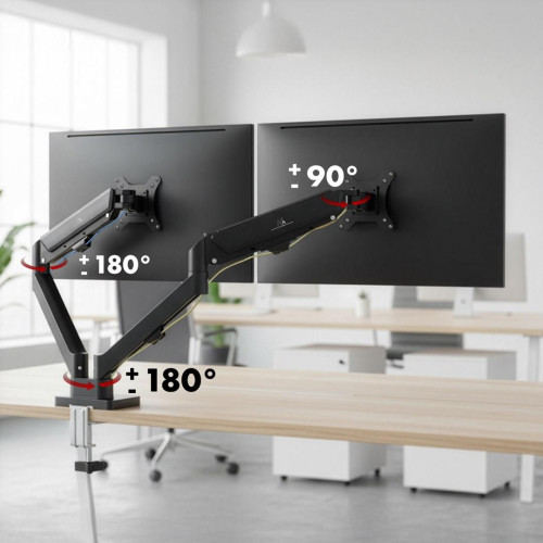 MACLEAN UCHWYT NA 2 MONITORY, SPRĘŻYNA GAZOWA, 17