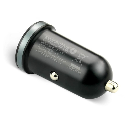 EVERACTIVE ŁADOWARKA SAMOCHODOWA 1X USB + 1X USB-C 35W QC 3.0 PD CZARNA CC-30Q-22363059