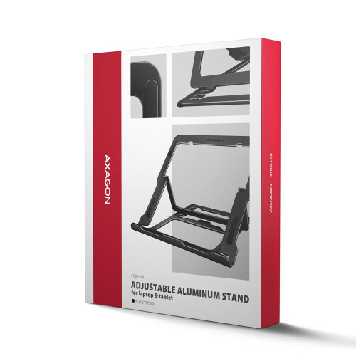 STND-LAB Podstawa do laptopów aluminiowa 10-17,3 cala 8 regulowanych pozycji, Czarna-22399311