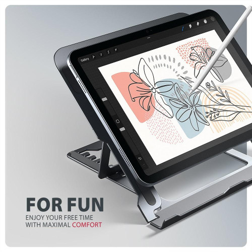 STND-LAG Podstawa do laptopów aluminiowa 10-17,3 cala 8 regulowanych pozycji, Szara-22399317