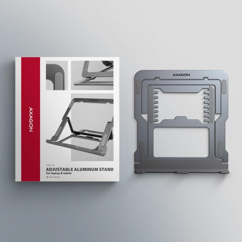 STND-LAG Podstawa do laptopów aluminiowa 10-17,3 cala 8 regulowanych pozycji, Szara-22399320