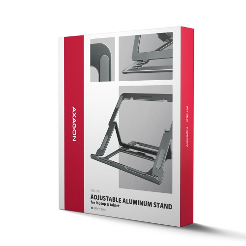 STND-LAG Podstawa do laptopów aluminiowa 10-17,3 cala 8 regulowanych pozycji, Szara-22399321