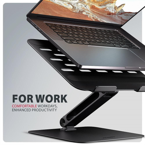 STND-LQB Podstawka do laptopów aluminiowa 10-17,3 cala regulowane kąty nachylenia, Czarna-22399325