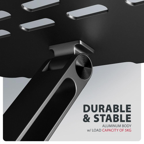 STND-LQB Podstawka do laptopów aluminiowa 10-17,3 cala regulowane kąty nachylenia, Czarna-22399329