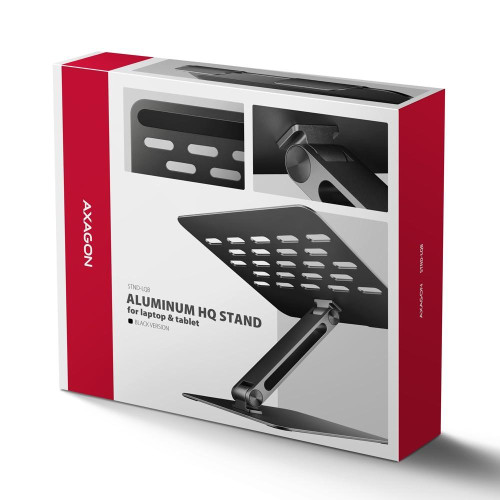 STND-LQB Podstawka do laptopów aluminiowa 10-17,3 cala regulowane kąty nachylenia, Czarna-22399331