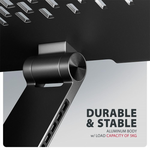 STND-LRB Podstawa do laptopów aluminiowa 10-17,3 cala regulowana wysokość, obrotowa o 360 stopni, Czarna-22399341