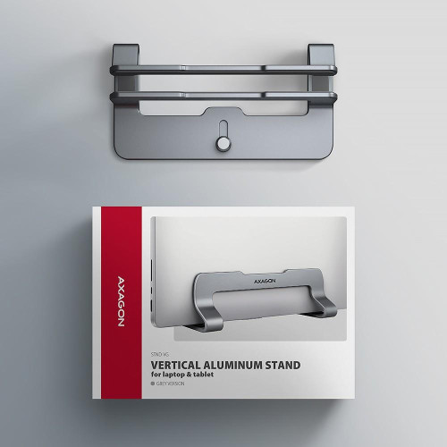 STND-VG Podstawa do laptopów aluminiowa 10-17,3 cala pionowa, Szara-22399358